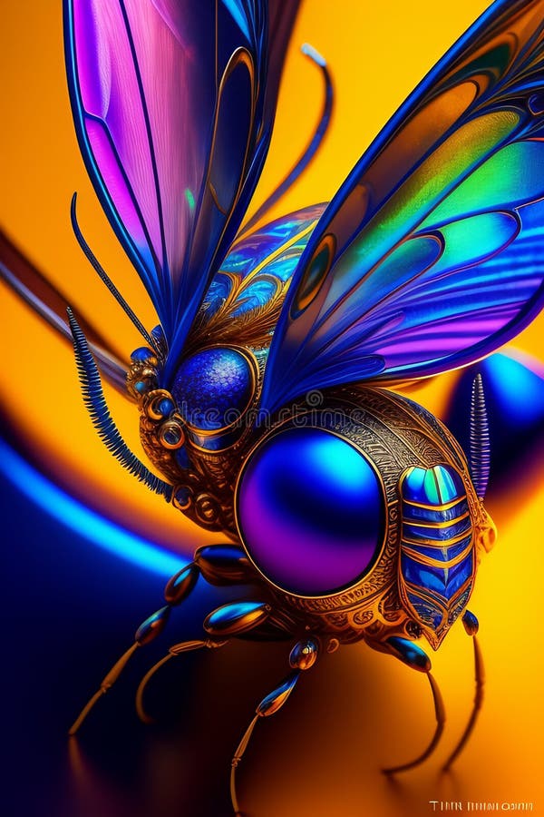 Una farfalla colorata con ali di fondo nero generata royalty illustrazione gratis