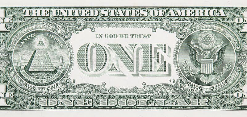Una fine della parte posteriore del Bill del dollaro in su