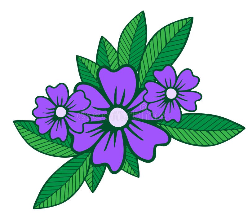 Una Flor Grande De La Lila Con La Hoja Aislada En El Fondo Blanco  Ilustración del Vector - Ilustración de color, contrato: 89631947