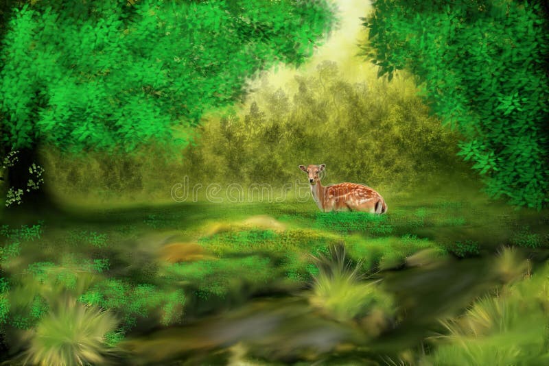 Una gazzella nella foresta illustrazione vettoriale Una gazzella nella foresta illustrazione vettoriale