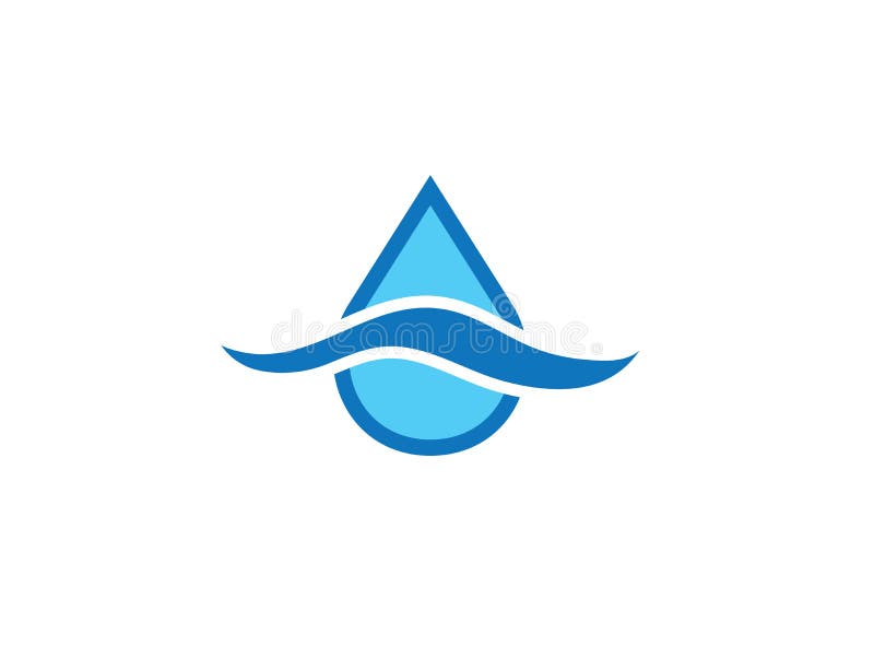 Una goccia delle cadute dell'acqua nel lago per l'illustrazione di progettazione di logo illustrazione di stock Una goccia delle cadute dell'acqua nel lago per l'illustrazione di progettazione di logo illustrazione di stock