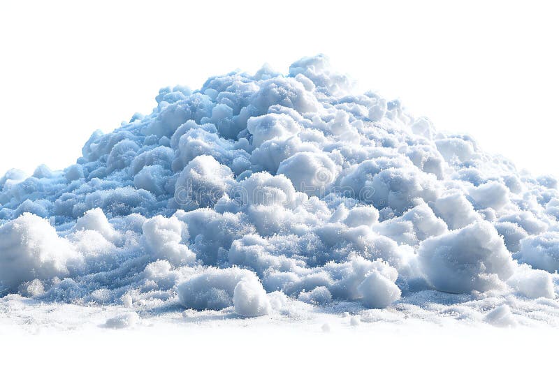 Una grande montagna di neve con uno sfondo bianco di stile fotorealistico, formato trasparente. illustrazione vettoriale