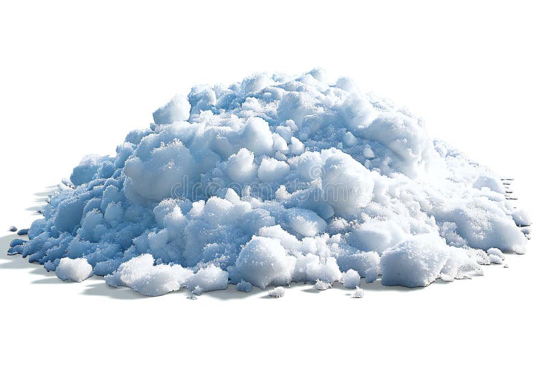 Una grande montagna di neve con uno sfondo bianco di stile fotorealistico, formato trasparente. royalty illustrazione gratis