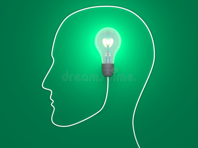 Una idea en mente humana stock de ilustración Una idea en mente humana stock de ilustración