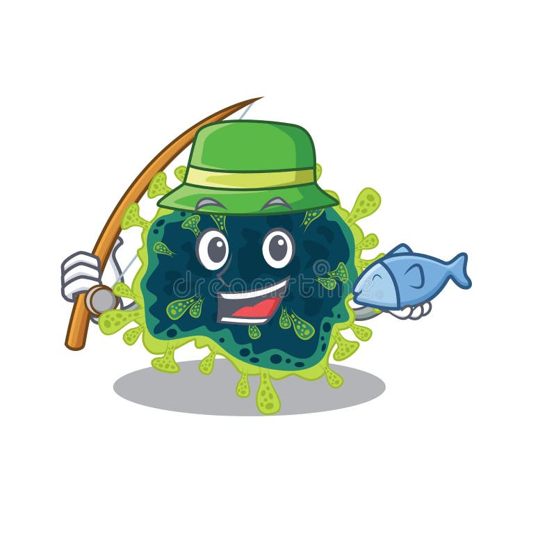 A Picture of funny Fishing beta coronavirus design. Vector illustration. A Picture of funny Fishing beta coronavirus design. Vector illustration