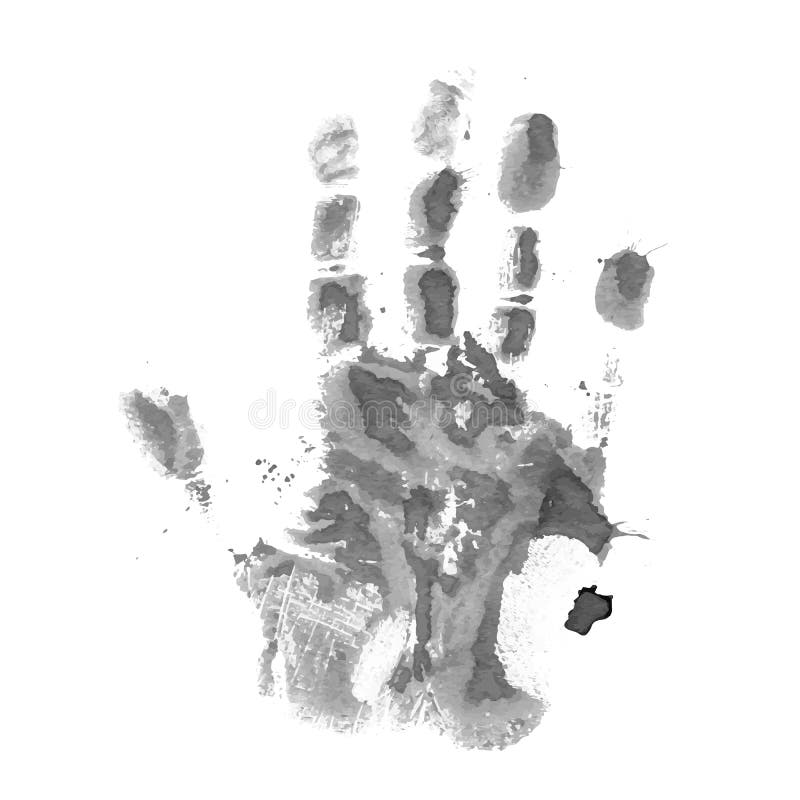 Una impresión gris de la mano, vector ilustración del vector Una impresión gris de la mano, vector ilustración del vector