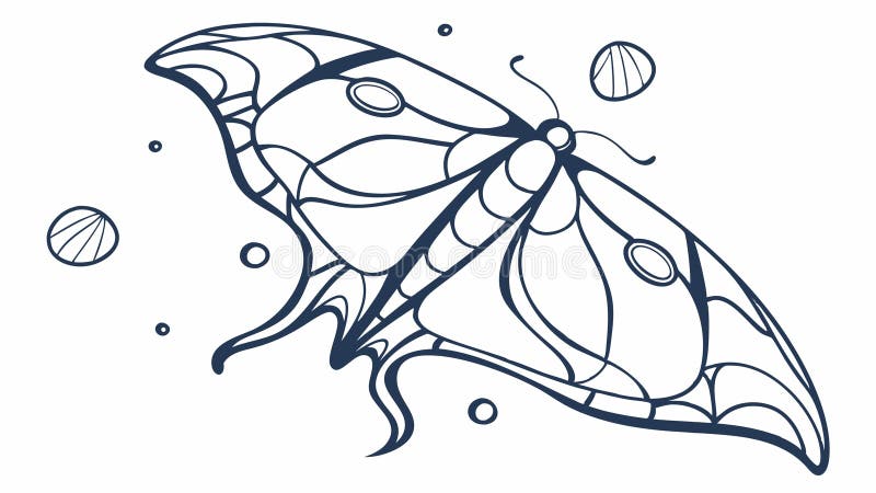Una linea astratta di una farfalla o di una farfalla con motivi di ala decorativi Disegno vettore Generativo AI illustrazione di stock