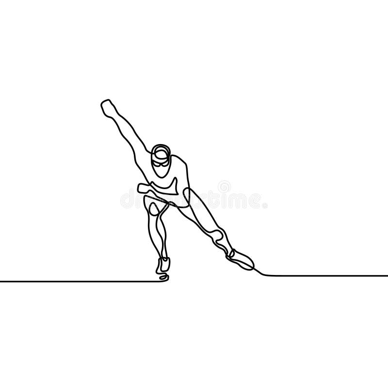Una linea continua corridore del pattino, giochi olimpici di inverno royalty illustrazione gratis Una linea continua corridore del pattino, giochi olimpici di inverno royalty illustrazione gratis