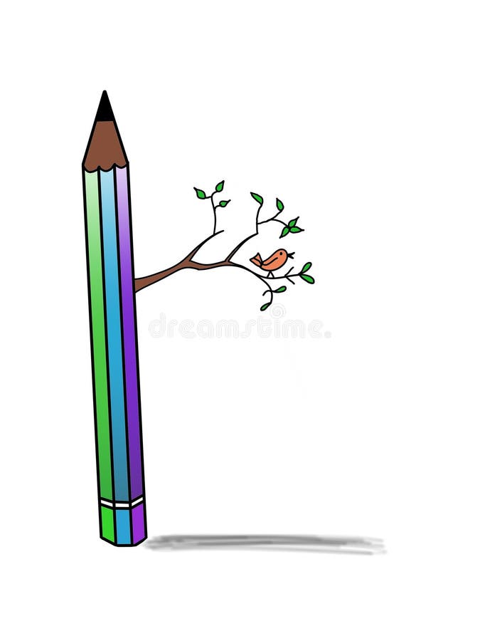 Una matita come albero illustrazione vettoriale Una matita come albero illustrazione vettoriale