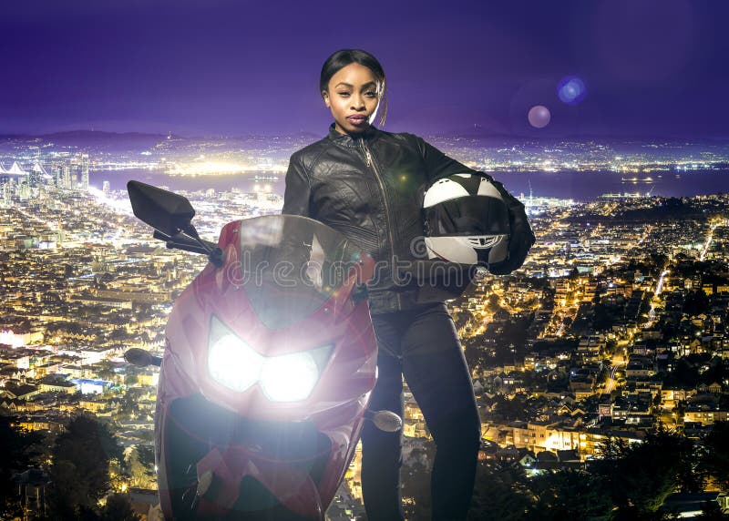 Una motocicletta su san francisco immagine stock libera da diritti