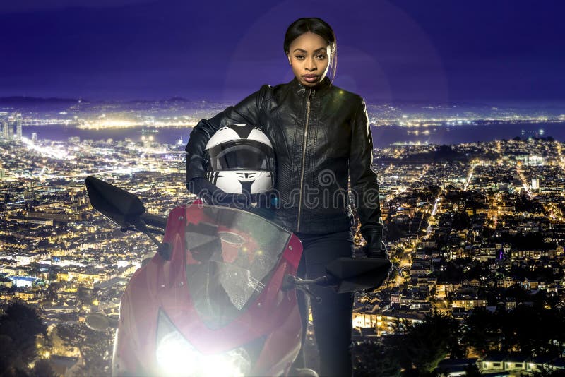 Una motocicletta su san francisco fotografia stock libera da diritti