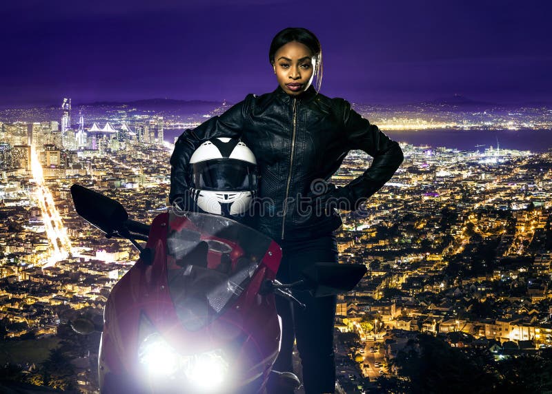Una motocicletta su san francisco fotografia stock
