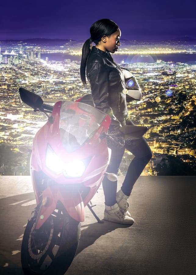Una motocicletta su san francisco fotografia stock