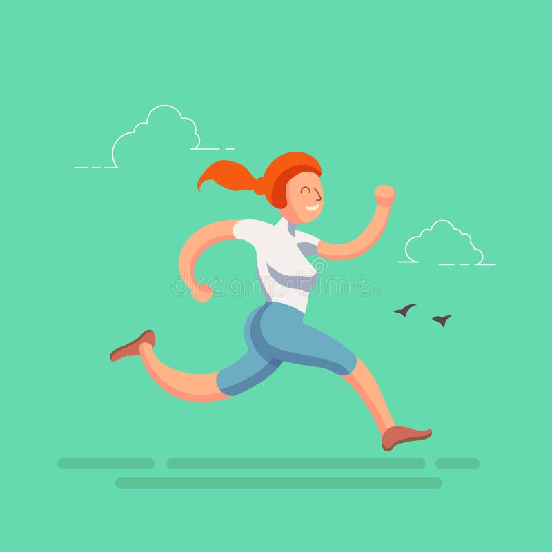 Una muchacha corriente deportiva ilustración del vector Una muchacha corriente deportiva ilustración del vector