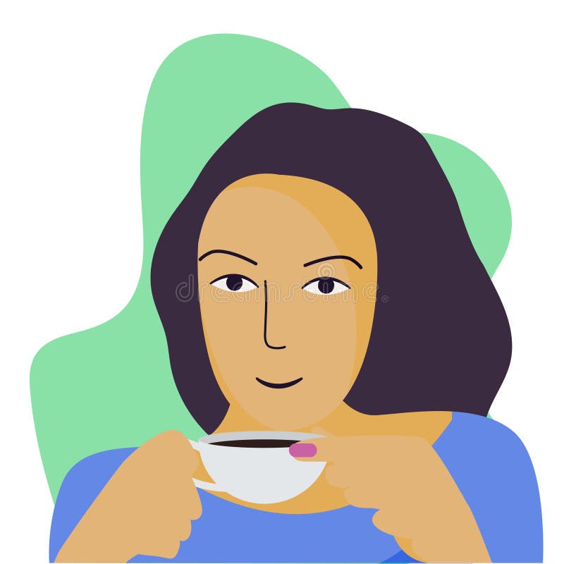 Una mujer está sosteniendo una taza de té o de café El placer de una bebida caliente libre illustration Una mujer está sosteniendo una taza de té o de café El placer de una bebida caliente libre illustration