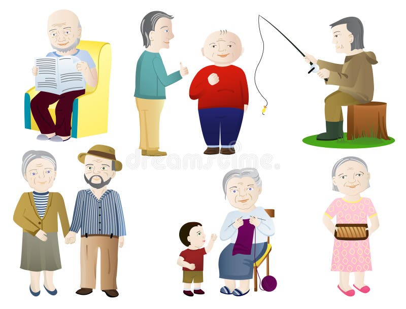 Una más vieja gente stock de ilustración Una más vieja gente stock de ilustración