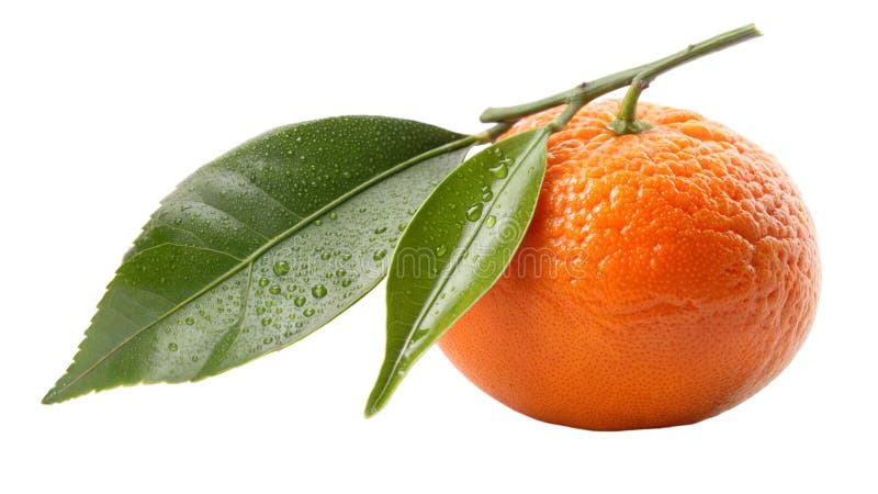 Una naranja fresca con una cáscara de textura brillante aislada de fondo blanco stock de ilustración