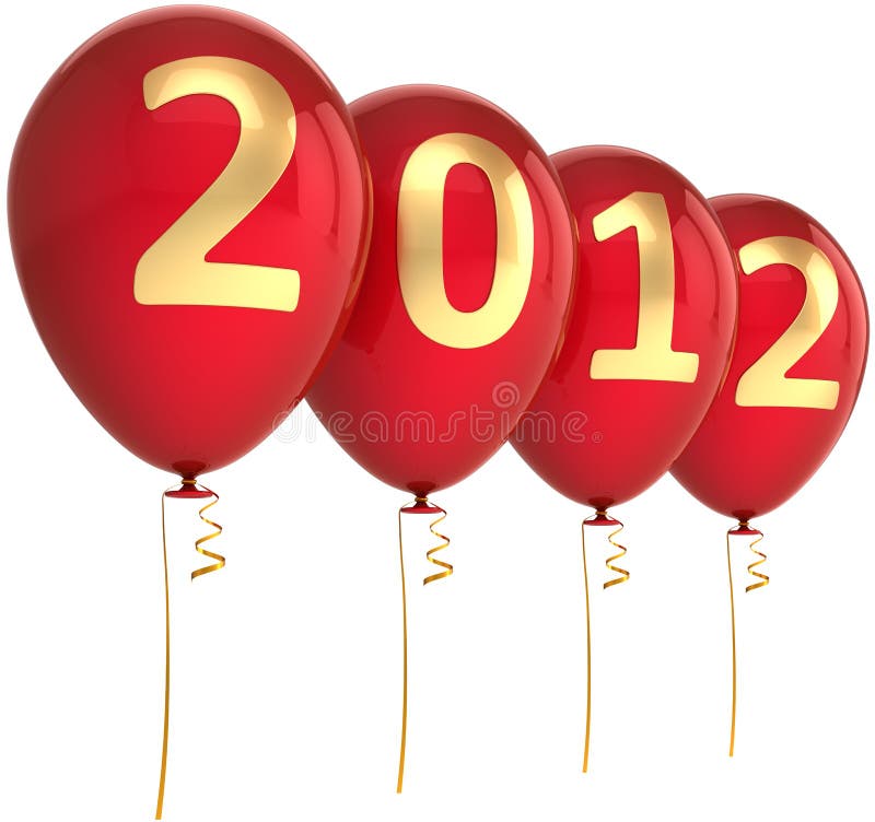 Una nuova decorazione dei 2012 aerostati di anno illustrazione di stock Una nuova decorazione dei 2012 aerostati di anno illustrazione di stock