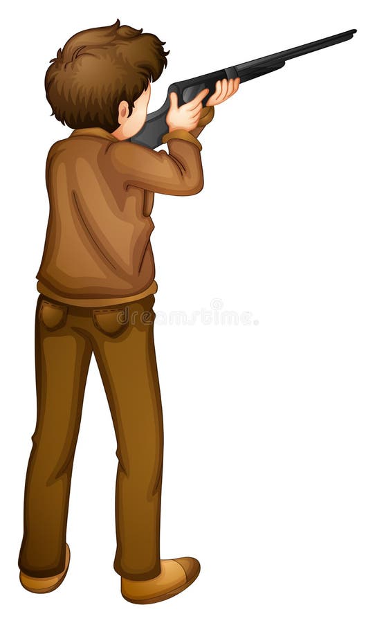 Una opinión trasera un cazador ilustración del vector Una opinión trasera un cazador ilustración del vector