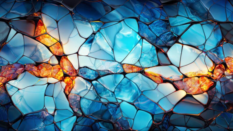 Fire and Glass: A Broken Glass Wall with a Fire in It and Abstract Fractal Art and Fractal Glass. Fire and Glass: A Broken Glass Wall with a Fire in It and Abstract Fractal Art and Fractal Glass
