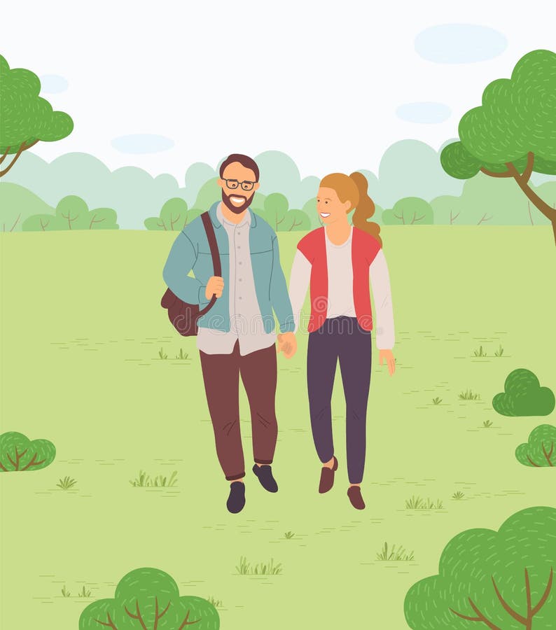 Una Pareja Caminando En Un Parque. Joven Hombre Y Mujer Agarrados De La Mano Caminando Por El Jardín De Verano, Paseo Romántico Ilustración del Vector - Ilustración de ejercicio, familia: 198255702 Una Pareja Caminando En Un Parque. Joven Hombre Y Mujer Agarrados De La Mano Caminando Por El Jardín De Verano, Paseo Romántico Ilustración del Vector - Ilustración de ejercicio, familia: 198255702
