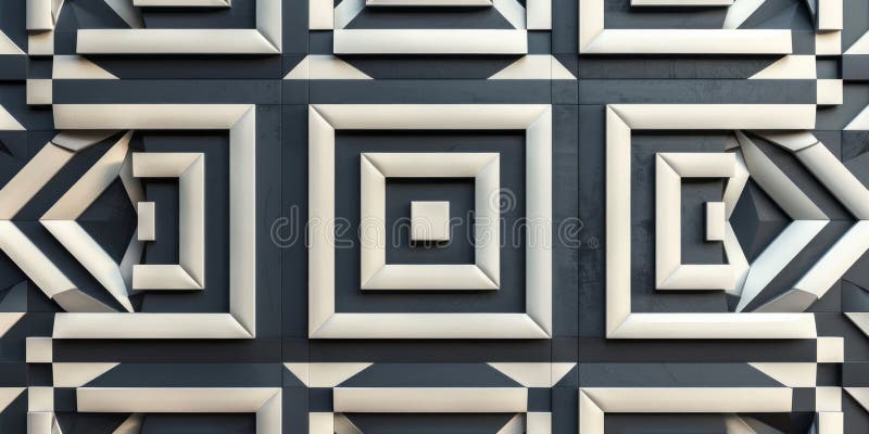 Una parete bianca e nera con un preciso schema di quadratini e rettangoli in dimensioni diverse illustrazione vettoriale