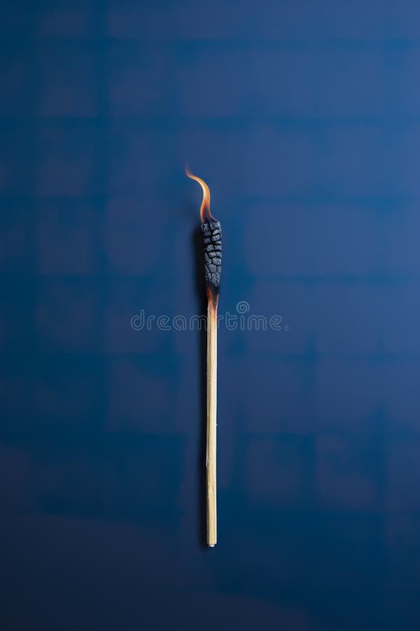 Una partida prácticamente extinguida en un fondo azul oscuro. libre illustration