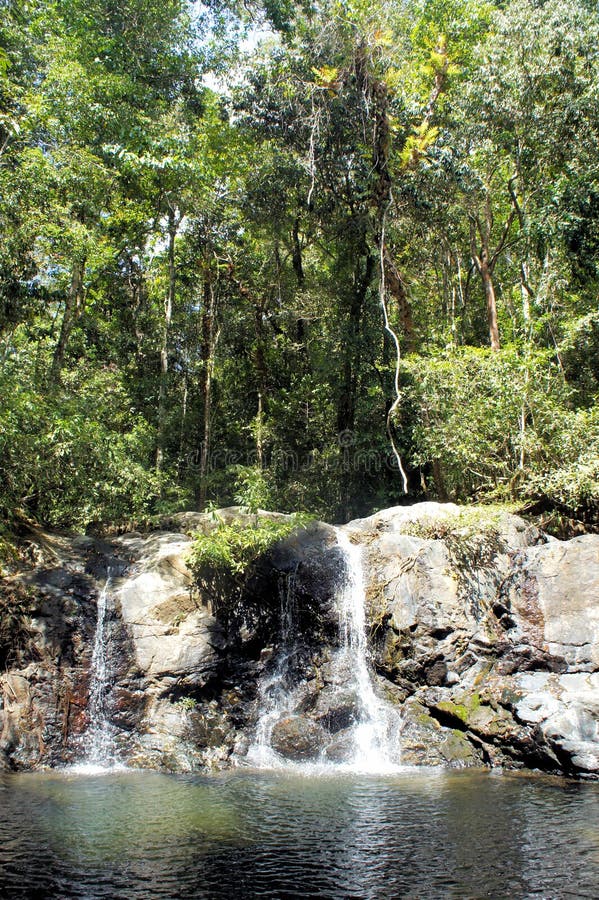 Una pequeña cascada en la selva tropical PALAWAN imagen de archivo Una pequeña cascada en la selva tropical PALAWAN imagen de archivo