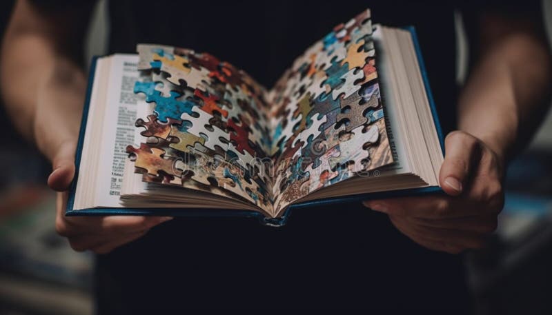 Una persona sostiene un libro estudiando la sabiduría generada por ai. Una persona sostiene un libro que estudia la sabiduría generada por la inteligencia artificial