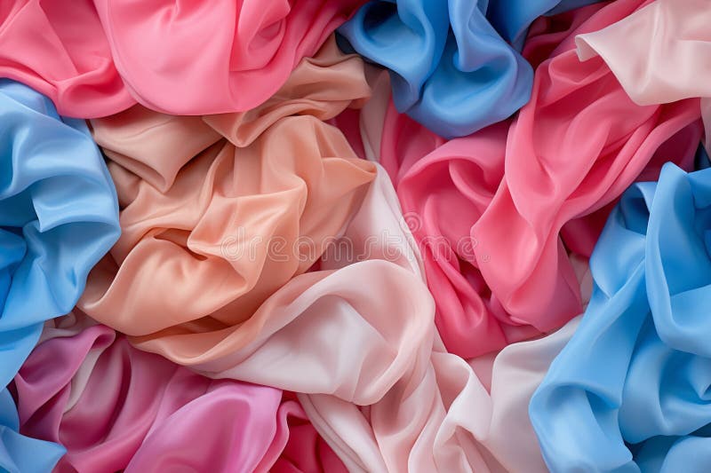 Una pila di tessuto rosso e blu rosa illustrazione vettoriale