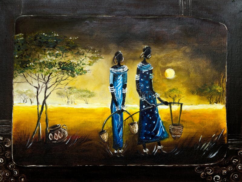 Pittura africana di tema fotografia stock Pittura africana di tema fotografia stock