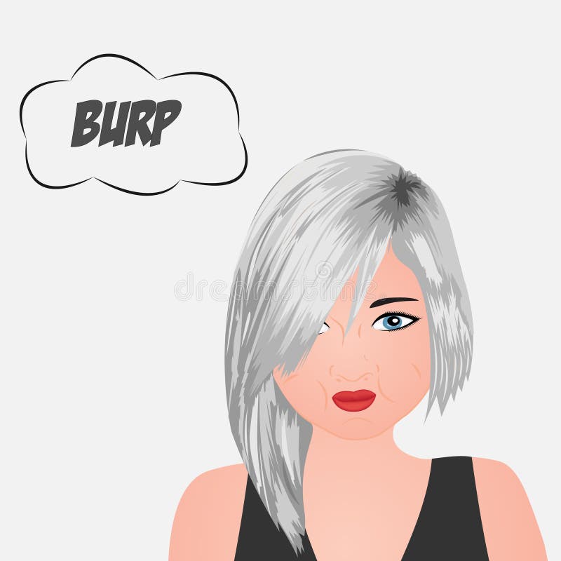 Una ragazza che prova ad evitare eruttare dalla sua bocca illustrazione di stock Una ragazza che prova ad evitare eruttare dalla sua bocca illustrazione di stock
