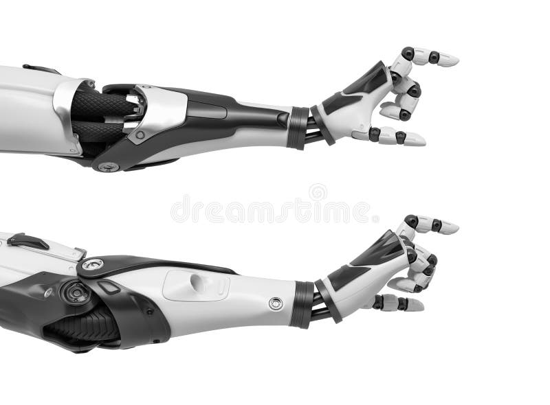 una rappresentazione 3d di due braccia del robot con il pollice della mano ed il dito indice ad una distanza fra a vicenda come p illustrazione vettoriale una rappresentazione 3d di due braccia del robot con il pollice della mano ed il dito indice ad una distanza fra a vicenda come p illustrazione vettoriale