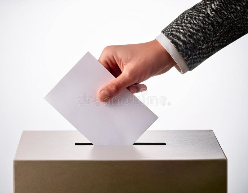 Una scheda elettorale piena di schede elettorali per le elezioni illustrazione di stock