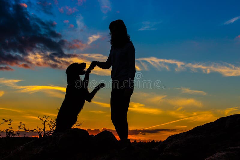 Funda silueta de perro con chica