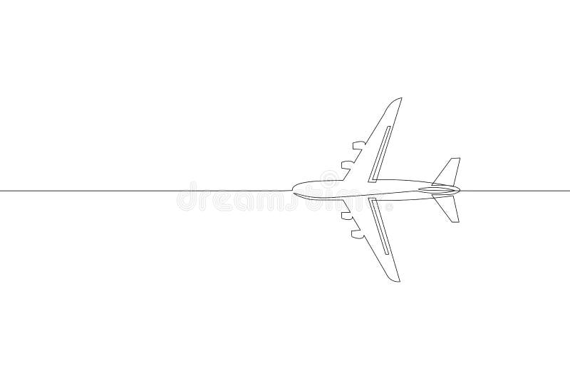 Una singola linea continua concetto di viaggio dell'aeroplano del passeggero di arte Veloce pilotando a sinistra il cielo normale illustrazione vettoriale Una singola linea continua concetto di viaggio dell'aeroplano del passeggero di arte Veloce pilotando a sinistra il cielo normale illustrazione vettoriale