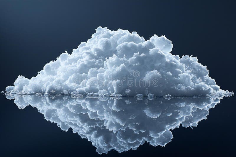 Una sola pila di neve isolata su fondo nero una foto ultra realistica royalty illustrazione gratis