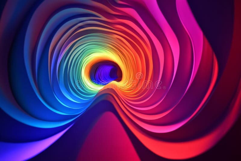 Una spirale colorata con un arcobaleno all'interno illustrazione vettoriale
