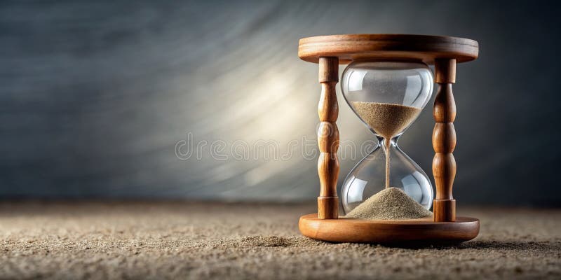 Una splendida clessidra di legno Minimalista Timepece per meditazione e decorazione domestica illustrazione vettoriale