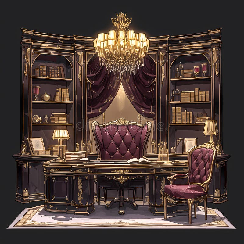 Una stanza da gioco elegante e perfetta per le avventure coinvolgenti royalty illustrazione gratis