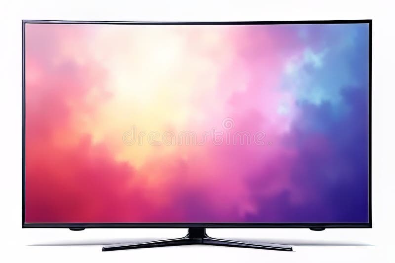 Una straordinaria esperienza di intrattenimento La TV a schermo piatto curva perfetta per l'home theatre royalty illustrazione gratis