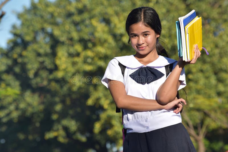 Una studentessa e la felicità immagini stock