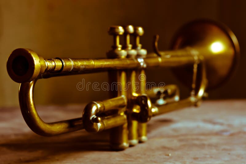 The old jazz trumpet player. The old jazz trumpet player