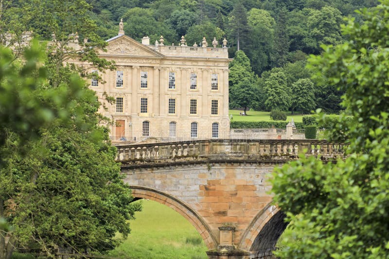 Una Vista De La Casa De Chatsworth, Gran Bretaña Foto editorial