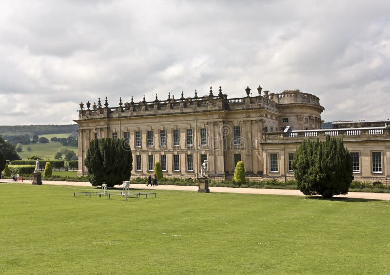 Una Vista De La Casa De Chatsworth, Gran Bretaña Foto de archivo