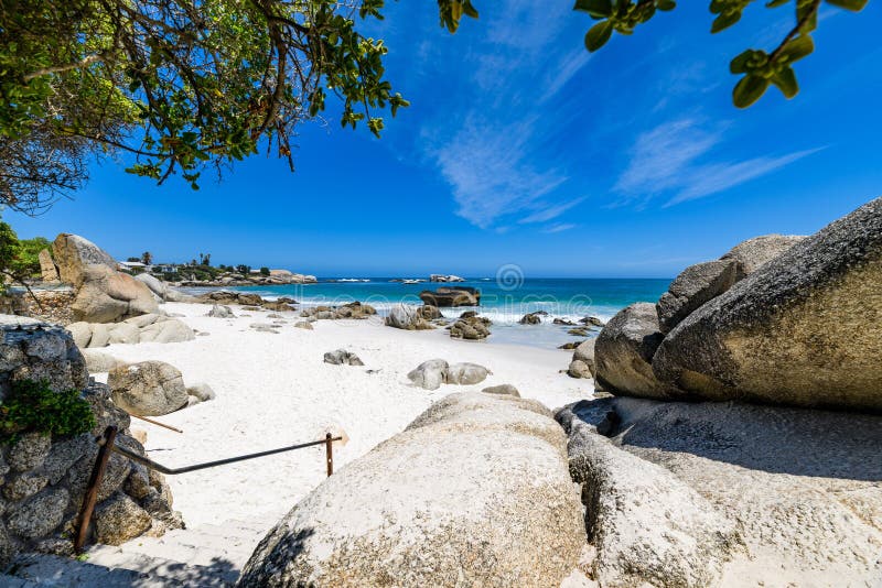 A view from the luxury apartments looking down on the beautiful white sand beaches of clifton in the cape town area of south africa. A view from the luxury apartments looking down on the beautiful white sand beaches of clifton in the cape town area of south africa.