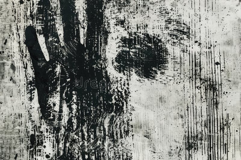 Una vista más cercana de una mano de personas con un estilo de pintura blanco y negro fotografía de archivo