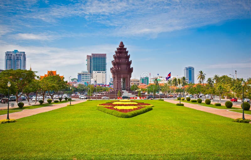 Unabhängigkeits-Monument in Phnom Penh, Kambodscha lizenzfreie stockbilder Unabhängigkeits-Monument in Phnom Penh, Kambodscha lizenzfreie stockbilder