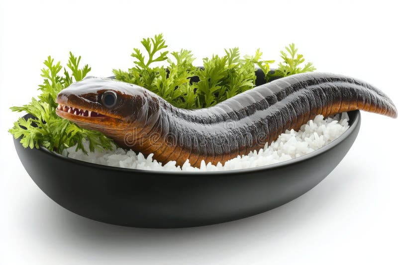 Unagi Don a Japanese Dish Featuring Grilled Eel Served Over Rice Stock