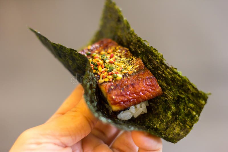 Unagi Roe Grilled Japanese Seaweed Wrap Stock Photo Image of grilled